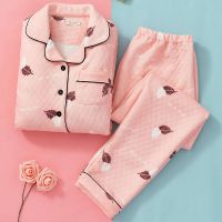 月子服春秋冬季加厚保暖空气棉产后喂奶哺乳衣11月份孕妇12睡衣 夹层羽毛 M码90-100斤