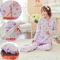 月子服秋冬季法兰绒大码孕妇睡衣珊瑚绒加厚产后哺乳喂奶睡衣套装 奥尼 绒# 薄款 M[拍下送礼品]