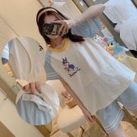 孕妇睡衣夏季短袖月子服薄款夏天喂奶衣服产妇产后哺乳衣可外出 贝贝兔-短袖套装[送梳子+口水巾] M[建议80-105斤]