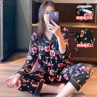 月子服春秋产后孕妇睡衣夏季薄款产后产妇开衫哺乳衣喂奶吸汗套装 特价开衫【黑底红花】 M（建议80-100斤）