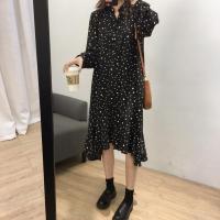 哺乳衣孕妇装春装长袖外出时尚连衣裙宽松大码显瘦喂奶衣孕妇裙子 黑色[无拉链孕妇款] M