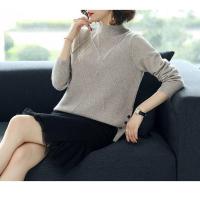 百搭秋冬季产后喂奶毛衣哺乳期辣妈宽松高领哺乳装喂奶外出时尚潮 驼色[常规款无拉链] S