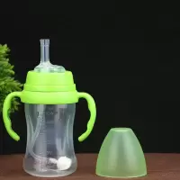宝宝学饮杯吸管杯水杯带手柄防摔杯子奶瓶儿童小孩婴儿喝奶喝水杯 XH-210绿色(水杯)