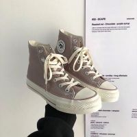 2021夏季新款库洛米涂鸦黑色高帮帆布鞋女学生百搭kuromi卡通板鞋 温柔紫 高帮 35