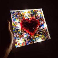 520礼物兼容LEGO乐高MOC爱心礼物拼砌包表白神器新款积木材料包 缤纷彩色心 无相框材料包diy