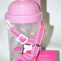 hello kitty 保温吸管杯卡通不锈钢学生水杯水壶儿童防漏保温杯子 透明吸管杯粉色送铅笔5支