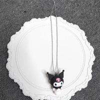 米长库洛手作黑甜kuromi款项链ins潮土酷辣妹原宿风少女JK搭配 银链条库洛米项链