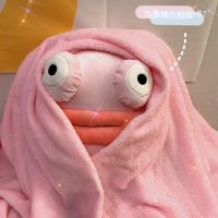 抱枕被子两用毯可爱车用车载加厚儿童盖毯珊瑚绒睡觉午睡毯薄夏季 粉色香肠嘴兔子 抱枕40*40cm(无毯)