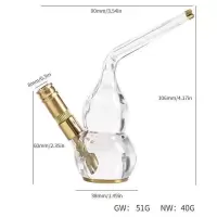 黄铜有机玻璃水烟壶烟袋烟斗袋玻璃透明卷烟/烟丝过滤两用水烟斗 小锅卷烟单用