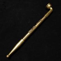 老式复古烟袋锅子铜烟斗镀铜手工可伸缩长烟杆老人用仿古烟具古董 默认