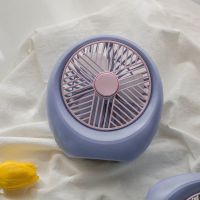 可爱卡通桌面风扇少女心迷你usb充电宿舍静音小风扇便携式学生夏 香芋奶紫[台式简款] 以上套餐[关注店铺送充电线呢]