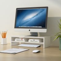 电脑显示器屏增高架办公桌面收纳架 整理底座置物架 阳光白