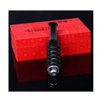 懒人烟嘴带打火机不掉烟灰神器粗支细支环保烟套防烟灰车载免弹烟 黑光面—粗支专用 [不带充电打火机