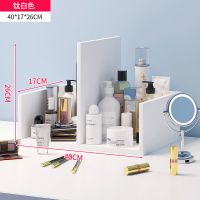 书架多层创意置物架书桌家用卧室桌面收纳学生省空间储物柜小架子 钛白色-40*17CM-清货
