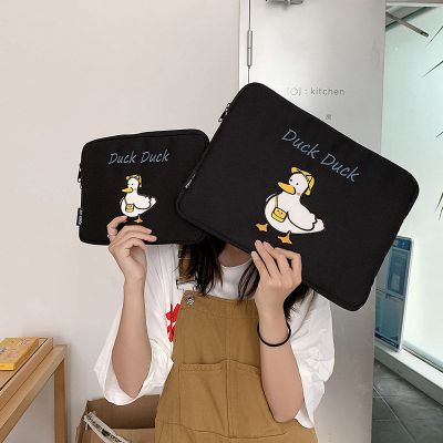 韩国ins可爱小狗笔记本电脑包苹果macbookpro13/15内胆11寸女适用 黑色 小鸭 10寸