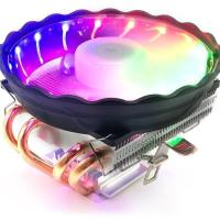 AMD超静音4热铜管1155CPU散热器775台式机电脑风扇1150下压式AM4 3线彩灯