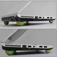 笔记本电脑散热球脚垫通用四个半球可爱硅胶便携式苹果防滑器垫高 [黑色 1个 ]笔记本电脑散热