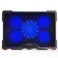 笔记本散热器15.6-17寸联想戴尔电脑散热底座支架静音风扇游戏本 035-黑蓝-5风扇调速