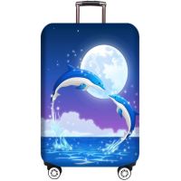 弹力行李箱保护套旅行箱套拉杆箱保护套防尘罩24/26/28寸加厚耐磨 月光海豚 S码 我是箱套子