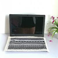 联想笔记本防尘罩笔记本盖布笔记本套苹果电脑罩万能盖布电脑盖巾 黑几何键盘一件 15.6寸(38*24)