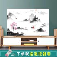 挂式液晶电视机罩防尘罩通用曲面电视家用台式布艺电视罩电视机套 订做A287-水墨山水(推荐款) 32英寸