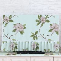 欧式北欧电视机罩防尘罩55寸65寸75开机不取液晶电视套盖布 荷塘月色蓝 37英寸