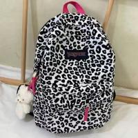 书包女ins 风日韩校园豹纹男女学生双肩包中学生电脑包大容量背包 豹纹