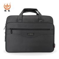 雅杰商务男包大斜挎防水牛津帆布公文包15寸手提电脑单肩业务包 黑色(放15寸笔记本电脑)