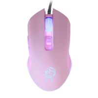 [送配套猫头垫]有线鼠标女生可爱卡通静音无声按键粉色游戏通用 美少女(USB版)+送鼠标垫