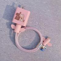 华为 mate40/荣耀v30/nova5 6pro充电器保护套mate40数据线保护线 布丁狗（翅膀镭射粉） 数据线套