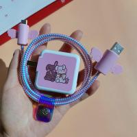 VIVO S6 S5 Z5 X23 X27pro数据线保护套iqooneo NEX充电器保护线 布丁狗(翅膀镭射粉) 数