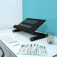 铝合金笔记本支架颈椎手提电脑架桌面散热器办公折叠宿舍增高托垫 (桌面支架)炫酷黑