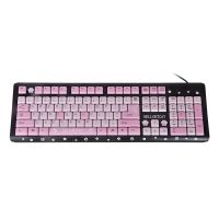 kitty有线键盘粉色女生可爱卡通笔记本台式一体机电脑USB键盘鼠标 有线键盘黑粉 标配