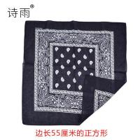 嘻哈束头发带头巾男生士发箍潮人街头绑带原宿宽边简约背头发饰品 黑色小方巾绑发带