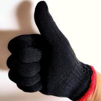 手套劳保耐磨耐用工作加厚黑尼龙手套棉纱建筑工地防滑防护大号男 500黑尼龙12双