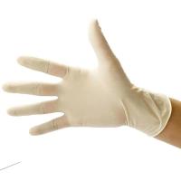 一次性乳胶手套劳保耐磨加厚防护丁腈橡胶防水家用厨房耐用100只 无粉乳胶手套100只/盒(食品级) S