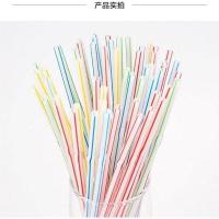 彩条豆浆吸管塑料弯头一次性吸管50支/100支批发 100支彩条弯头吸管