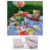 碎花野餐拍照背景布ins民宿挂布书桌布置装饰少女心盖布地摊台布 红色碎花(毛边款) 75*75cm