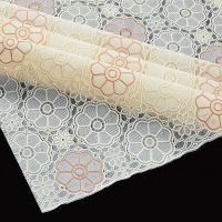 pvc桌布防水防烫放油免洗家用长方形茶几餐桌垫客厅塑料盖台布艺 清爽隐逸花 20*20cm[碗垫银色]