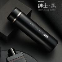 德国智能316不锈钢保温杯男女学生高档便携不掉漆泡茶水分离杯子 不显温无茶仓（黑色）