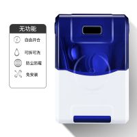 筷子筒壁挂式新款筷笼子家用多功能消毒收纳盒免打孔沥水防尘有盖 星际蓝 简约防尘款