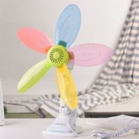 卡通电风扇摇头扇落地扇学生转页宿舍扇台扇家用办公室迷你风扇 五彩-升级款b 主机-【原配线1.5米】
