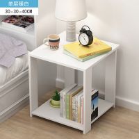 简易床头柜置物架床边收纳小型柜子简约现代卧室床头储物柜多功能 暖白色不带腿