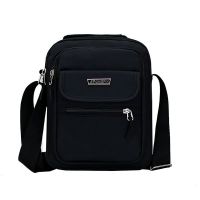 韩版尼龙防水男单肩斜挎包2021新款大容量手提包多功能户外休闲包 黑