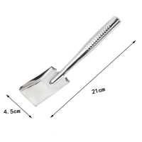 种花工具小铁锹耙铲子家用多肉园艺工具栽花养花挖菜三件套装 不锈钢宽铲