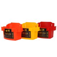 多功能小工具盒木工塑料钉子盒钉桶腰包腰盒钉兜双格便携式挂腰包 双格+腰带颜色(黄色)