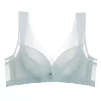 润微内衣女夏季大胸显小薄款文胸收副乳调整型无钢圈聚拢无痕胸罩 银灰 75D