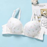 日系小清新内衣套装女薄款大学生高中少女文胸衣聚拢无钢圈小胸罩 741白色单件 32/70(ab通用杯)