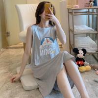 睡衣睡裙女夏长款过膝背心连衣裙 叮当猫 M(160)