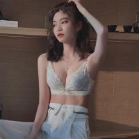 文胸套装性感内衣女无钢圈显大小胸聚拢防下垂调整型内衣内裤一套 香槟色(单件) 32/70A